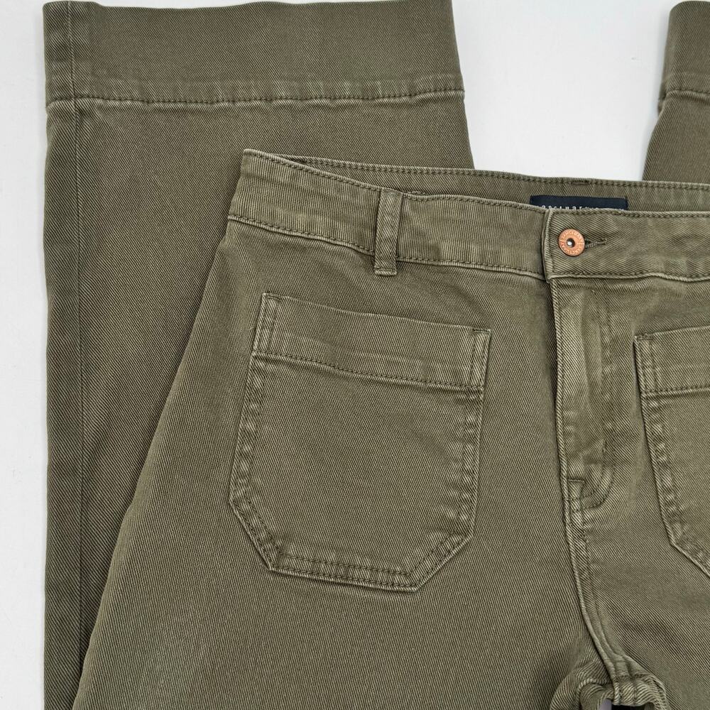 NWOT Sanctuary Denim The Marine Wide Leg Crop Jeans 29 Army Green Patch Pocket - Picture 8 of 16
